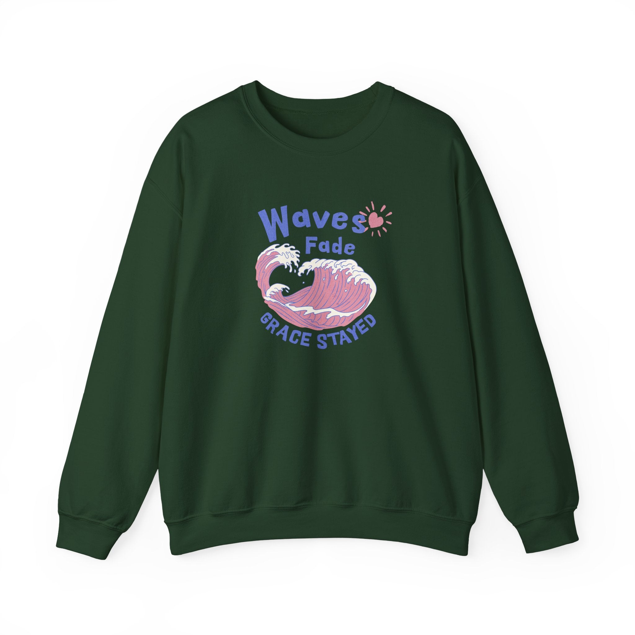 Classic Unisex Sweatshirt – Waves Fade, Grace Stayed | Christian Faith Apparel