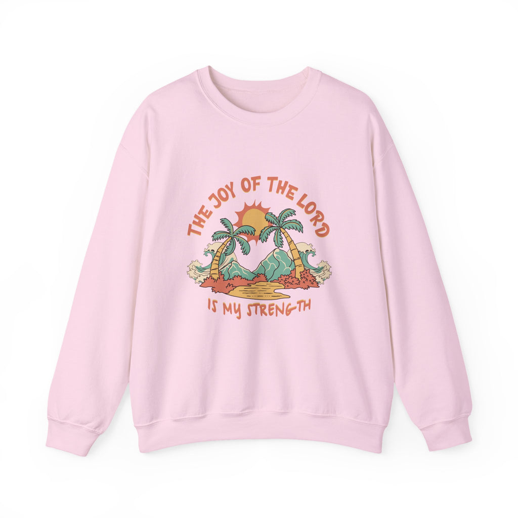 Christian Sweatshirt – “The Joy of the Lord Is My Strength” | Faith-Based Unisex Crewneck