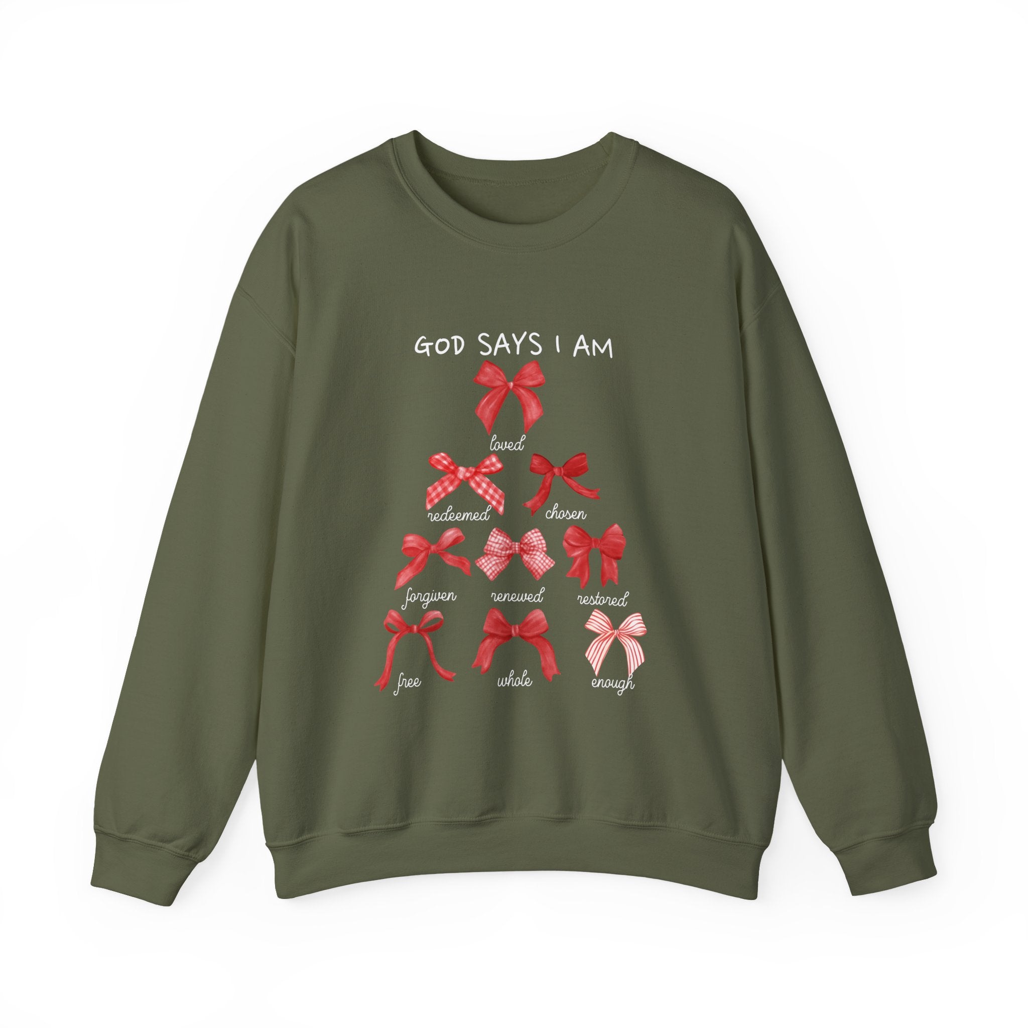 Christmas Collection – “God Says I Am” Sweatshirt| Christian Apparel & Gifts