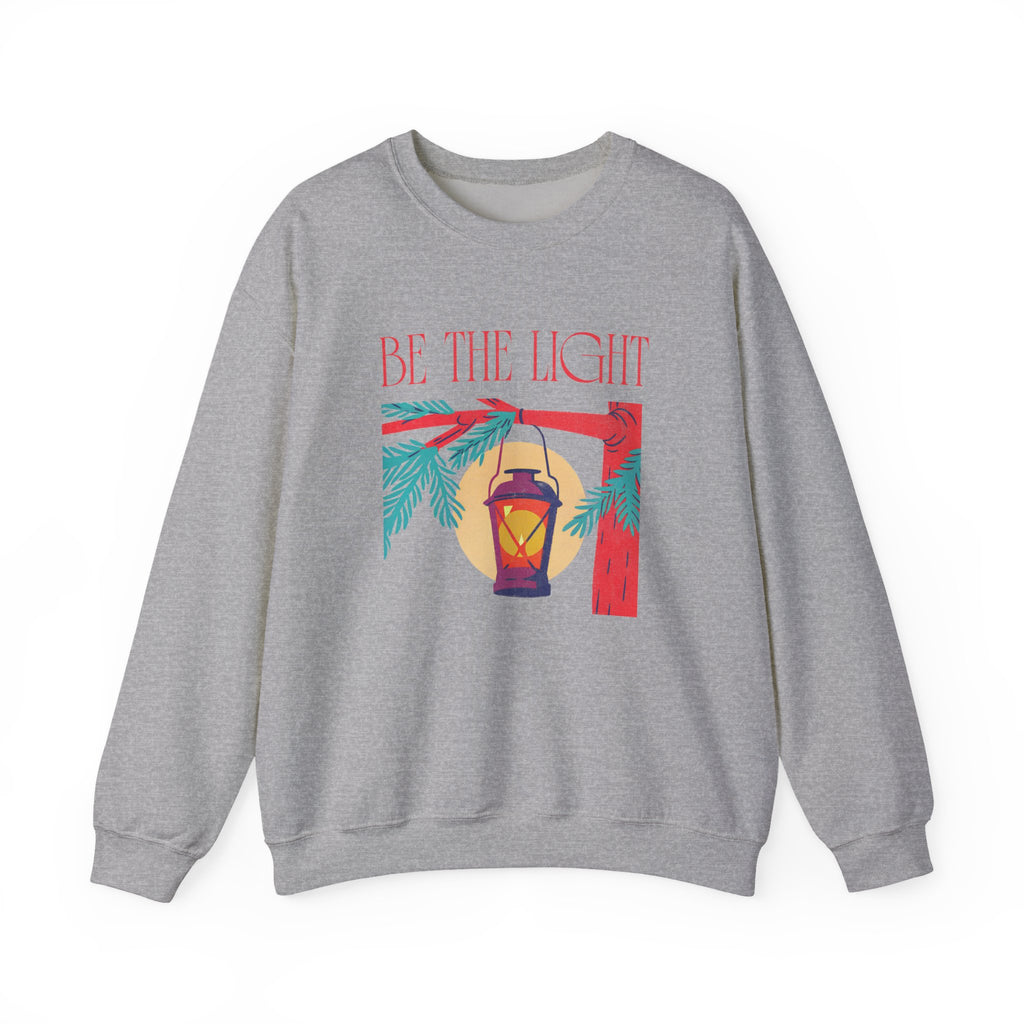 Christian Sweatshirt – “Be the Light” | Unisex Faith-Based Crewneck