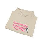 Christian Hoodie – “God Is Working in the Waiting” | Faith-Based Unisex Pullover