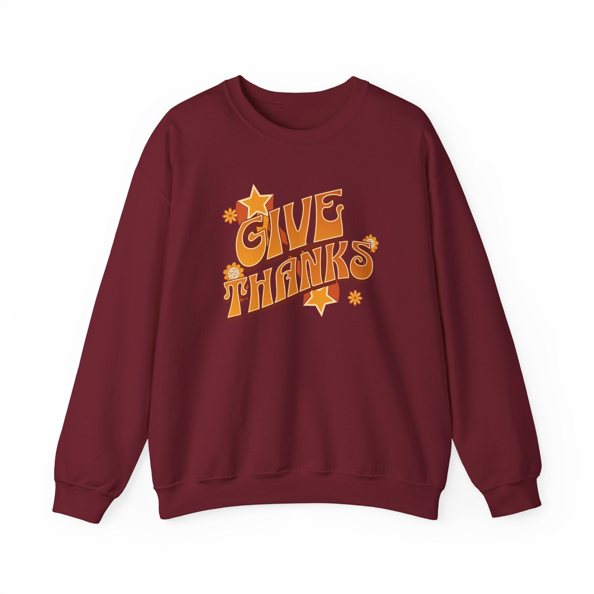 Christian Sweatshirt – “Give Thanks” | Faith-Based Gratitude Crewneck for Women