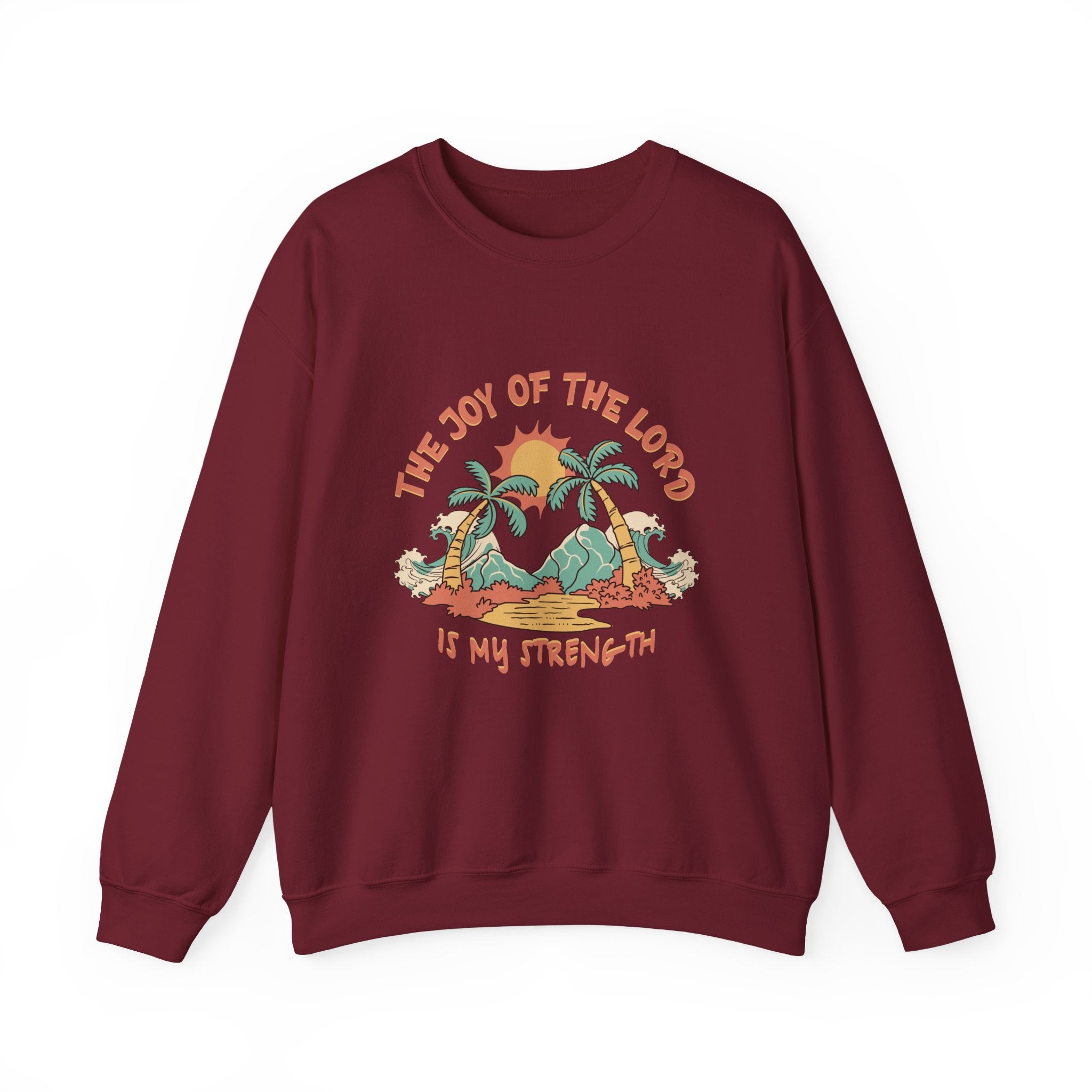 Christian Sweatshirt – “The Joy of the Lord Is My Strength” | Faith-Based Unisex Crewneck