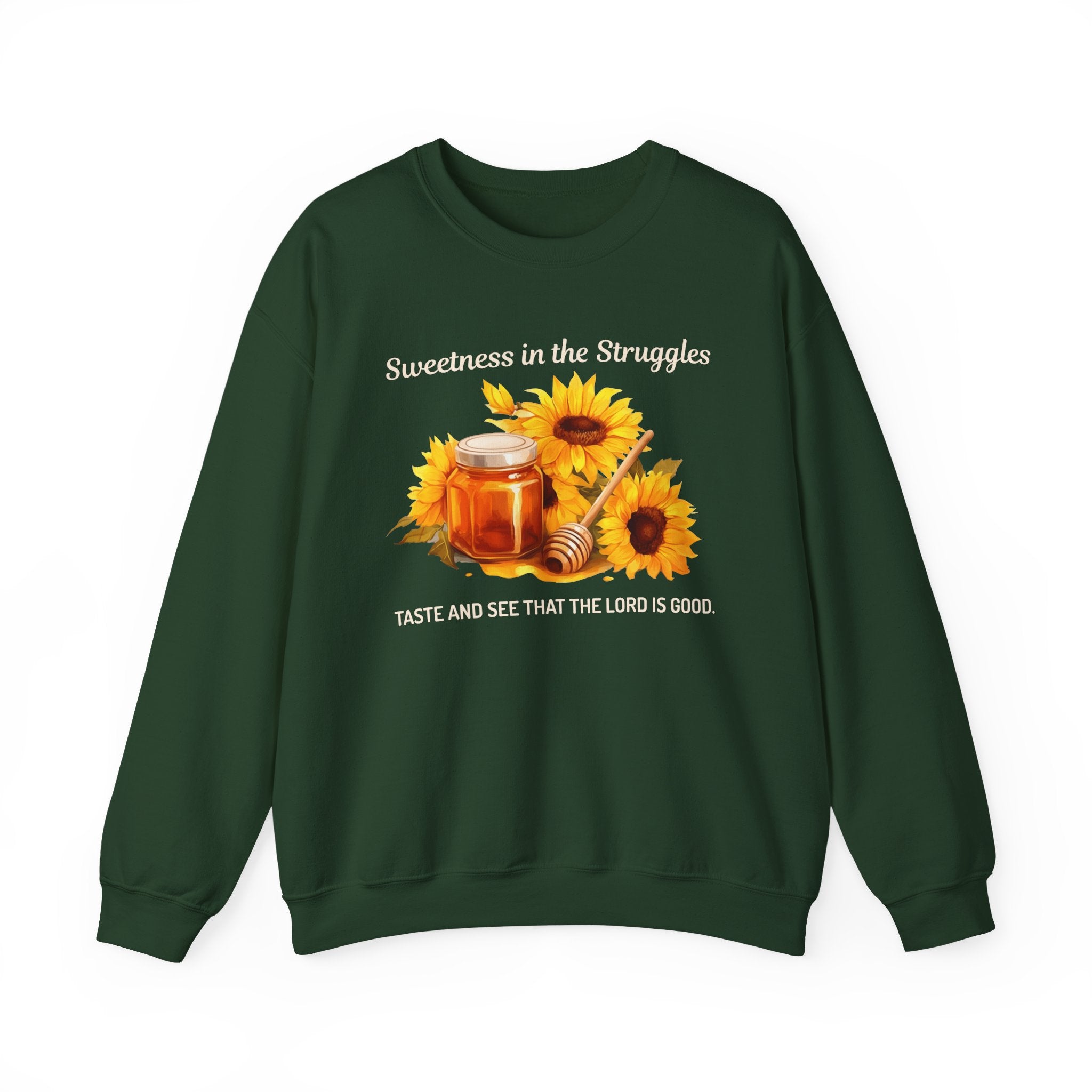 Christian Sweatshirt – “Sweetness in the Struggle” | Faith-Based Crewneck for Women