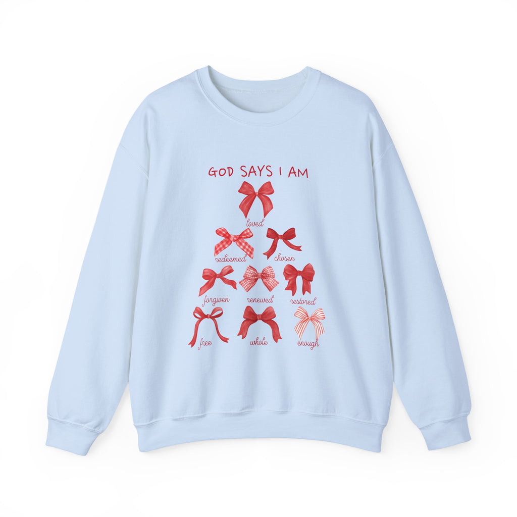 Christmas Collection – “God Says I Am” Sweatshirt| Christian Apparel & Gifts