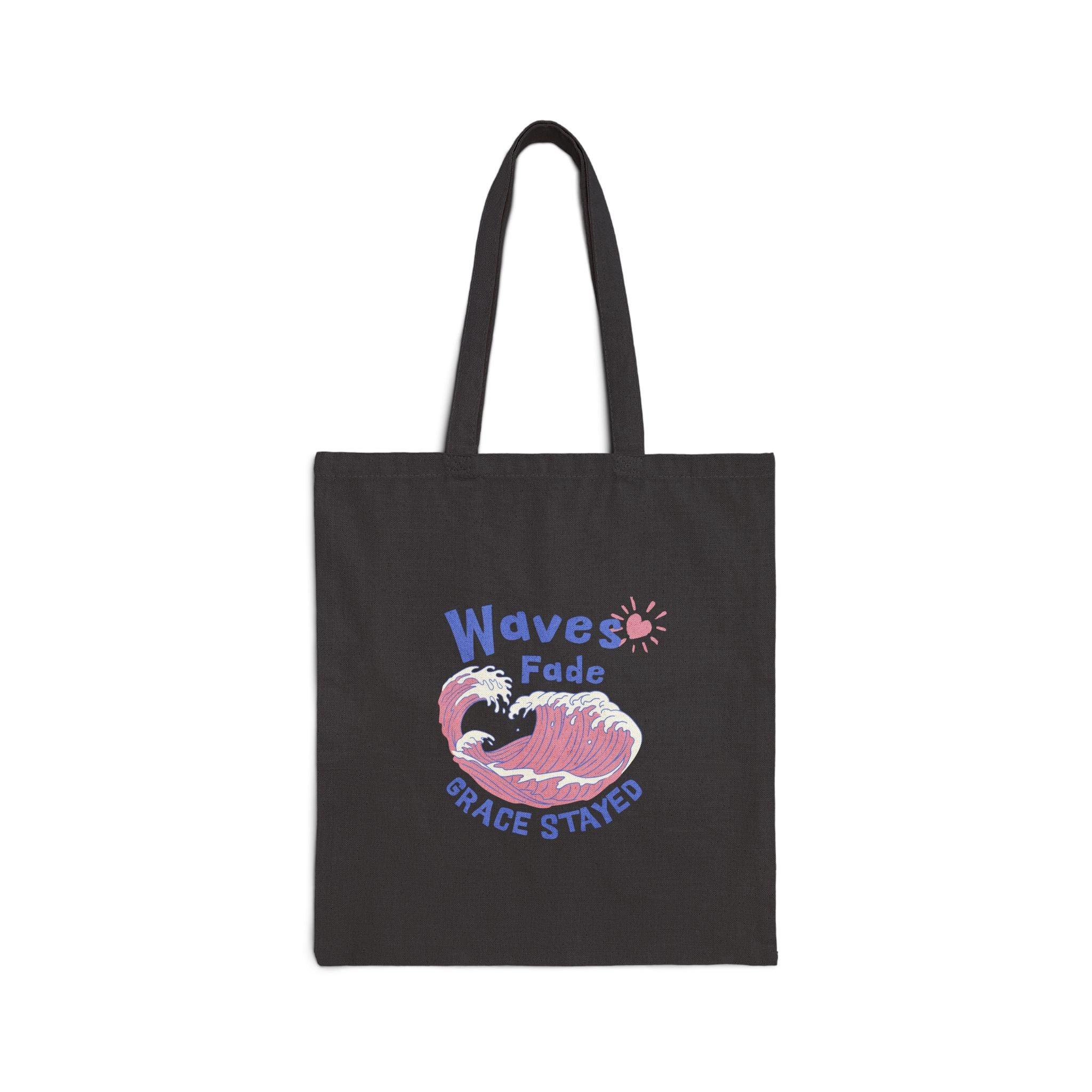 Christian Tote Bag – “Wave Fades, Grace Stayed” | Faith-Based Gift for Women