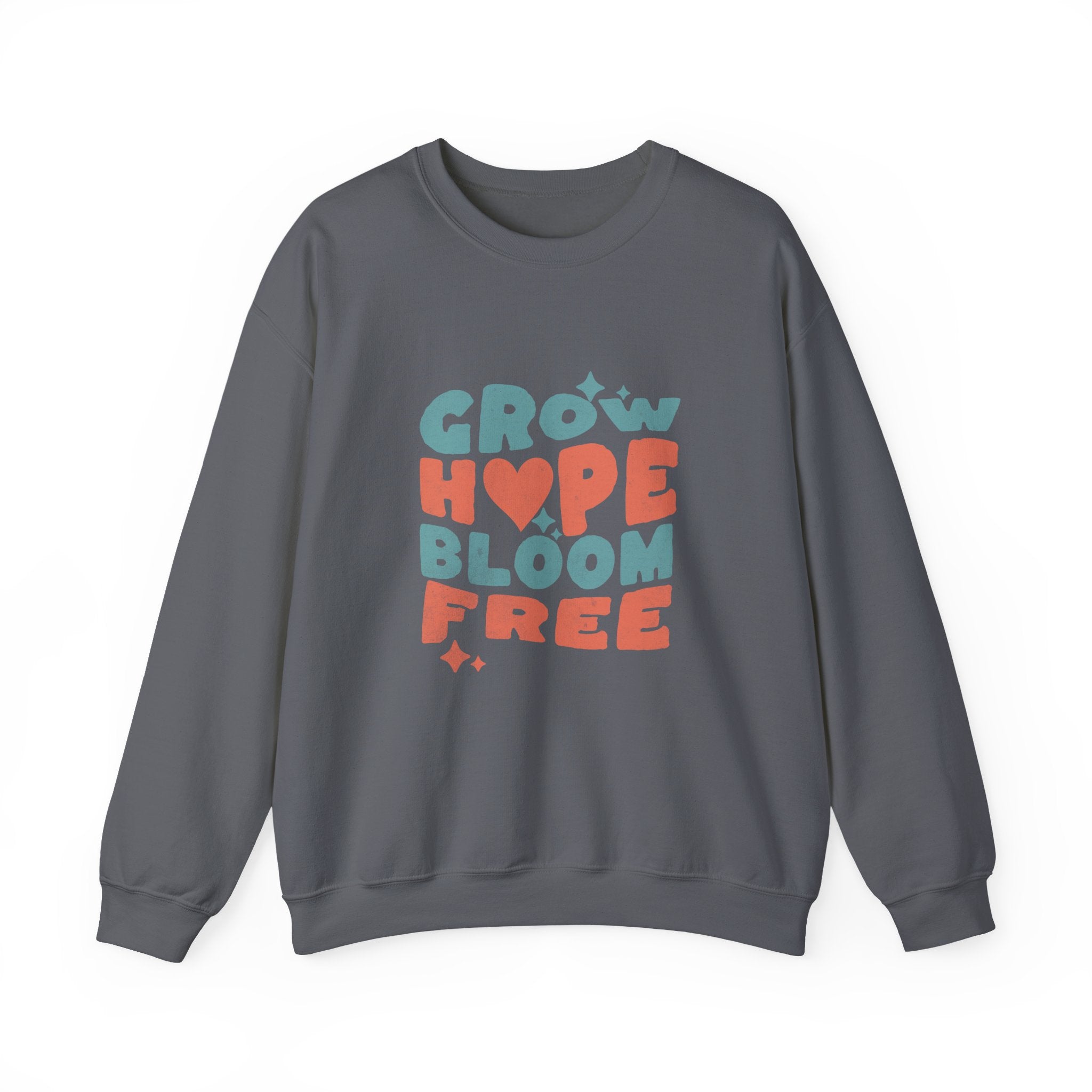 Classic Gildan 18000 Unisex Sweatshirt – Grow Hope, Bloom Free | Christian Faith Apparel