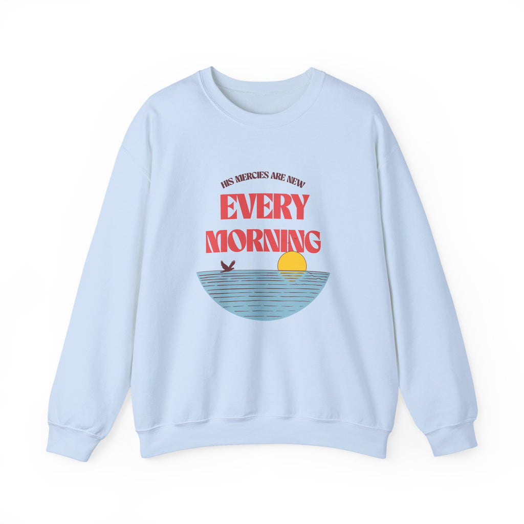 Christian Sweatshirt – “His Mercies Are New Every Morning” | Unisex Faith-Based Crewneck