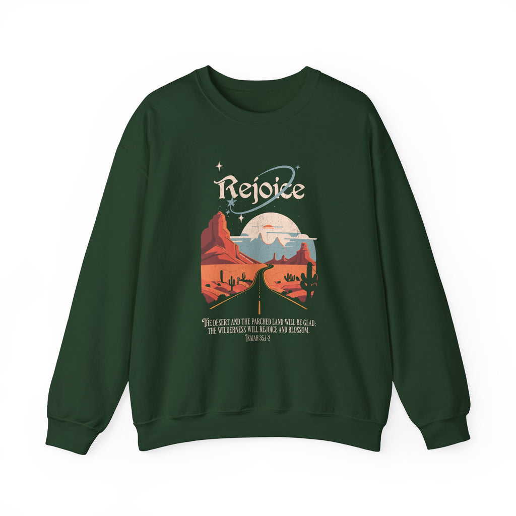 Christian Sweatshirt – “Rejoice, The Wilderness Will Rejoice and Blossom” | Unisex Faith-Based Crewneck