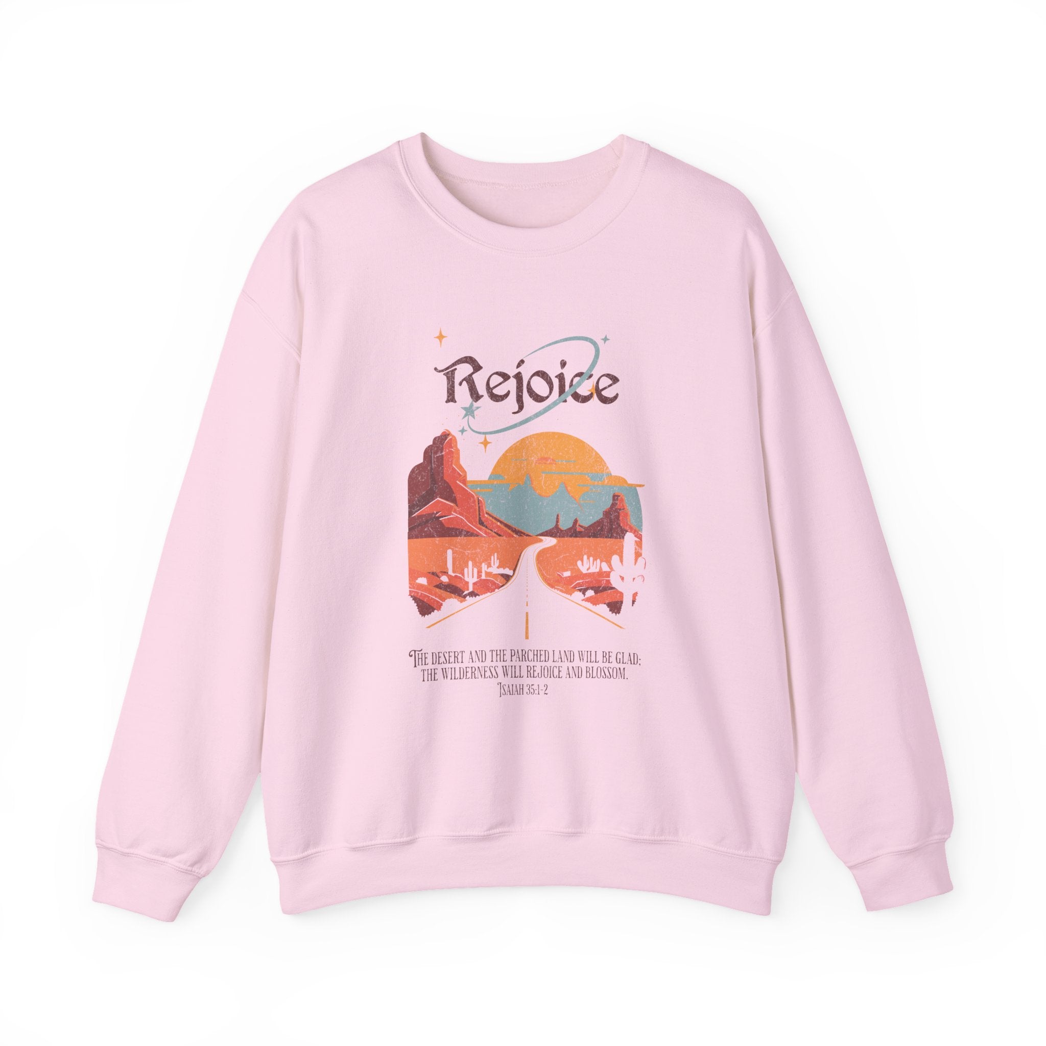 Christian Sweatshirt – “Rejoice, The Wilderness Will Rejoice and Blossom” | Unisex Faith-Based Crewneck