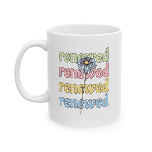 Christian Mug – “Renewed” | Inspirational Faith Mug for Women | Christian Gift of Healing & Grace