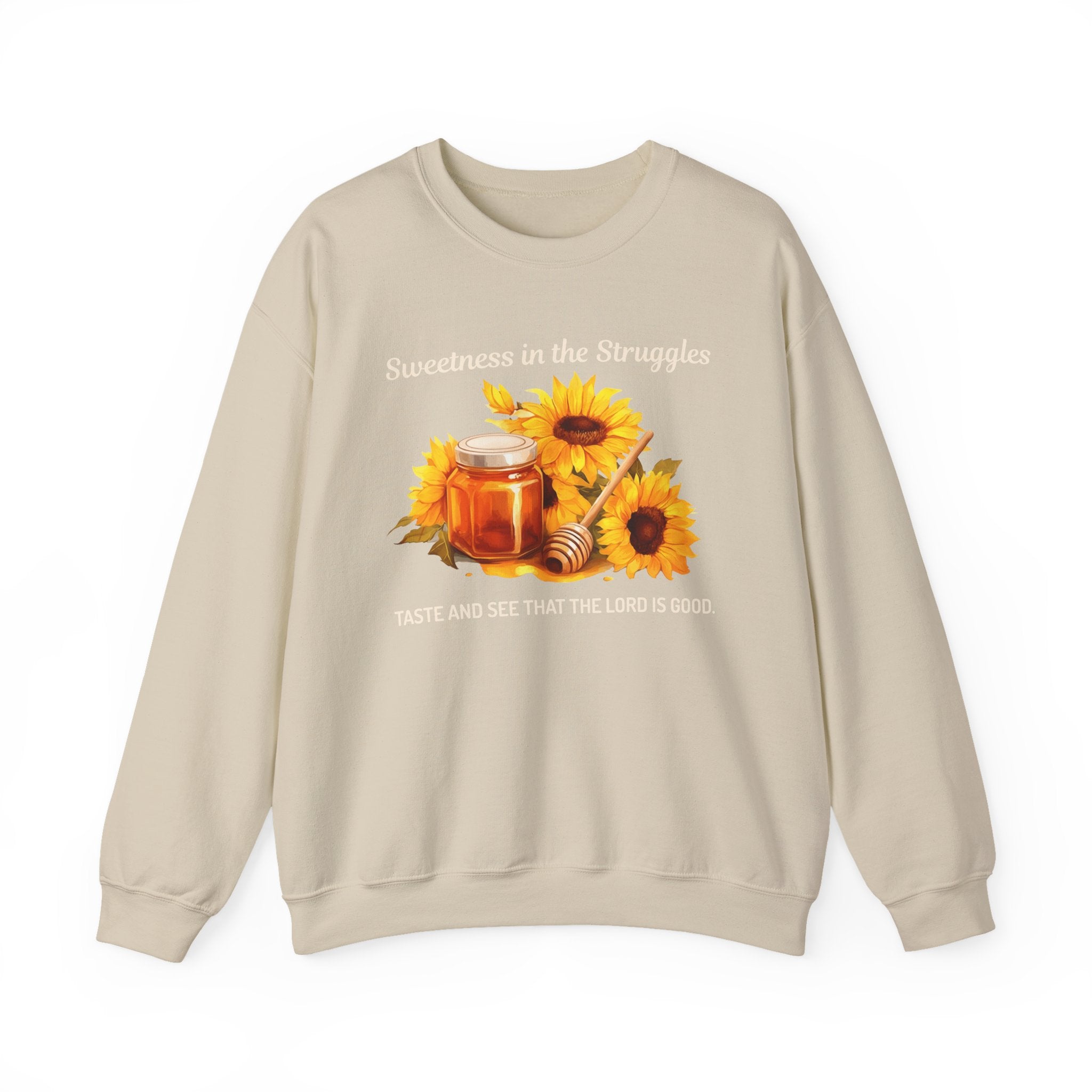 Christian Sweatshirt – “Sweetness in the Struggle” | Faith-Based Crewneck for Women