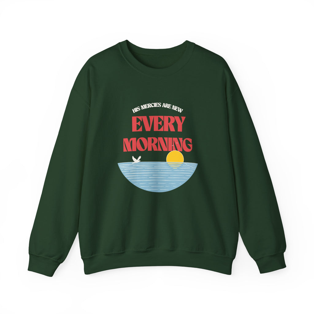 Christian Sweatshirt – “His Mercies Are New Every Morning” | Unisex Faith-Based Crewneck