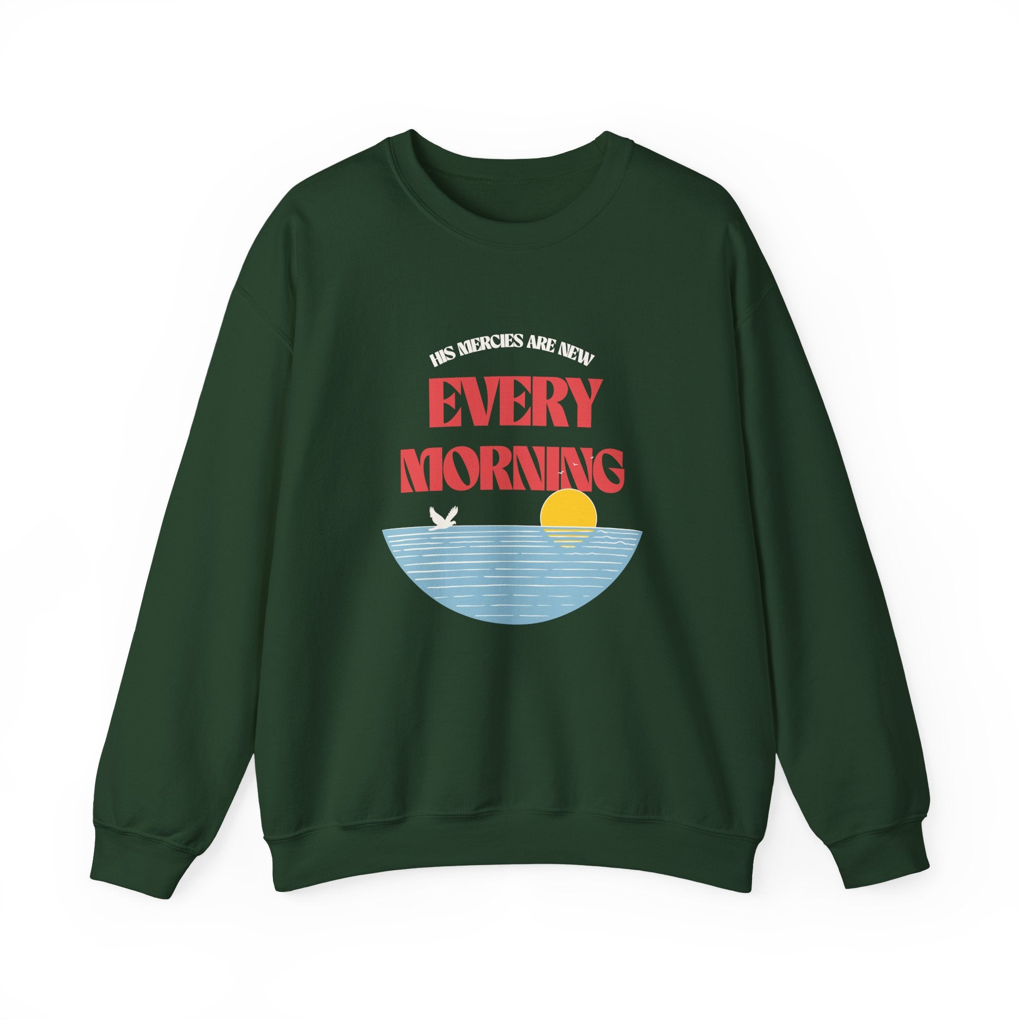 Christian Sweatshirt – “His Mercies Are New Every Morning” | Unisex Faith-Based Crewneck