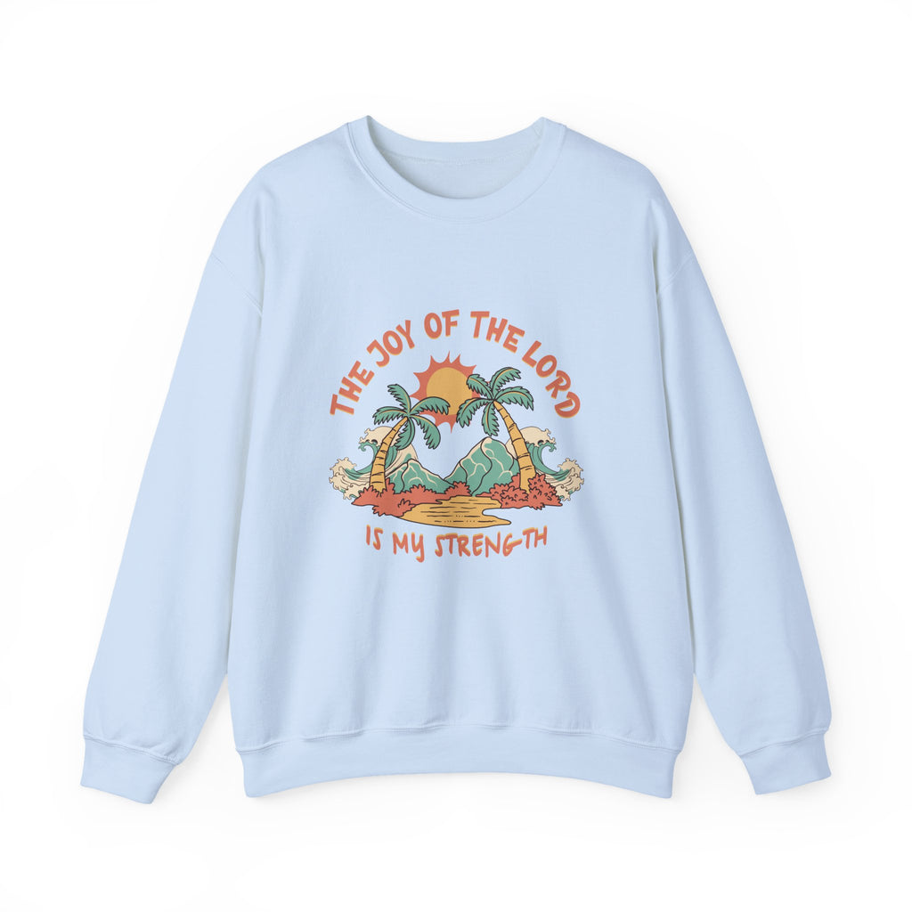 Christian Sweatshirt – “The Joy of the Lord Is My Strength” | Faith-Based Unisex Crewneck