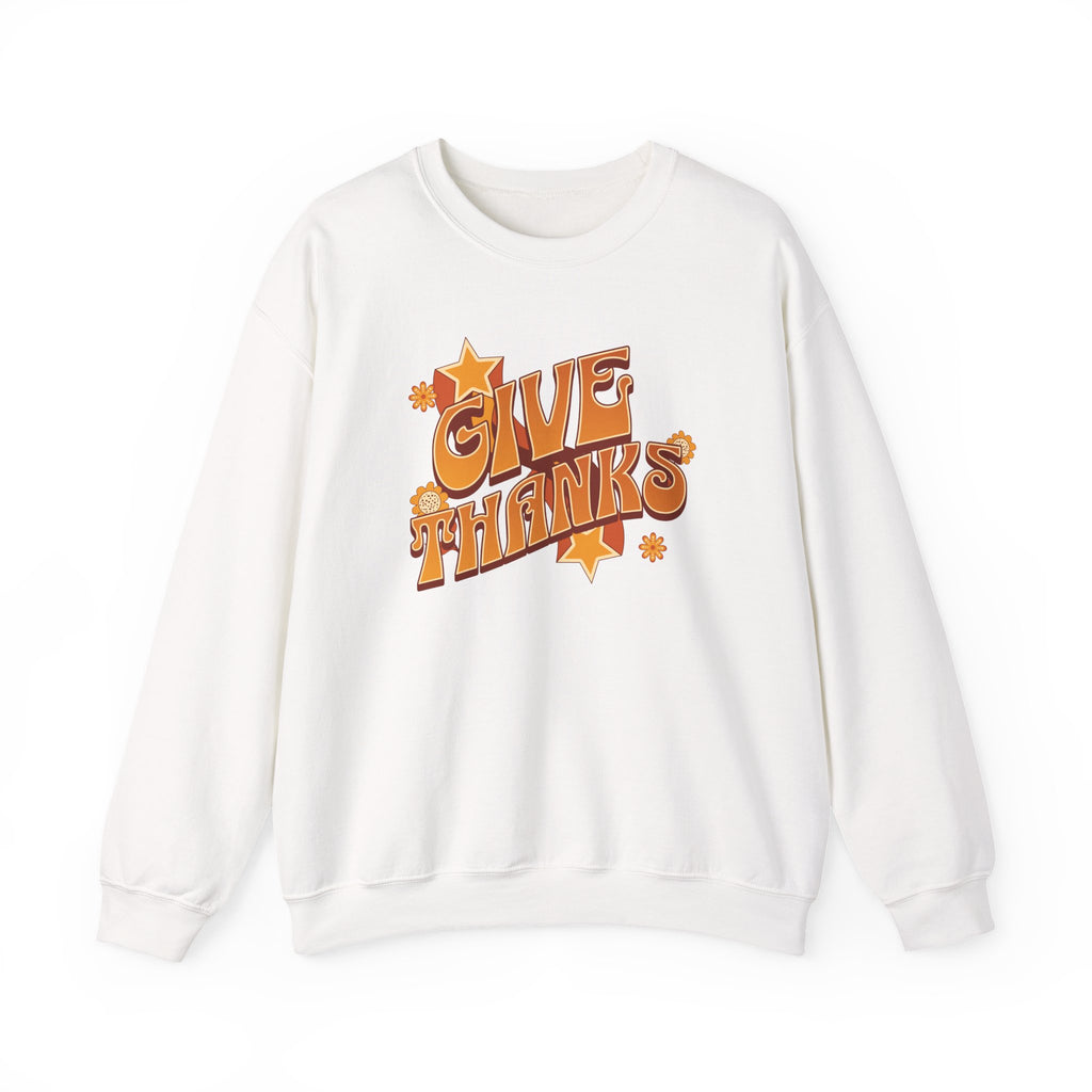 Christian Sweatshirt – “Give Thanks” | Faith-Based Gratitude Crewneck for Women
