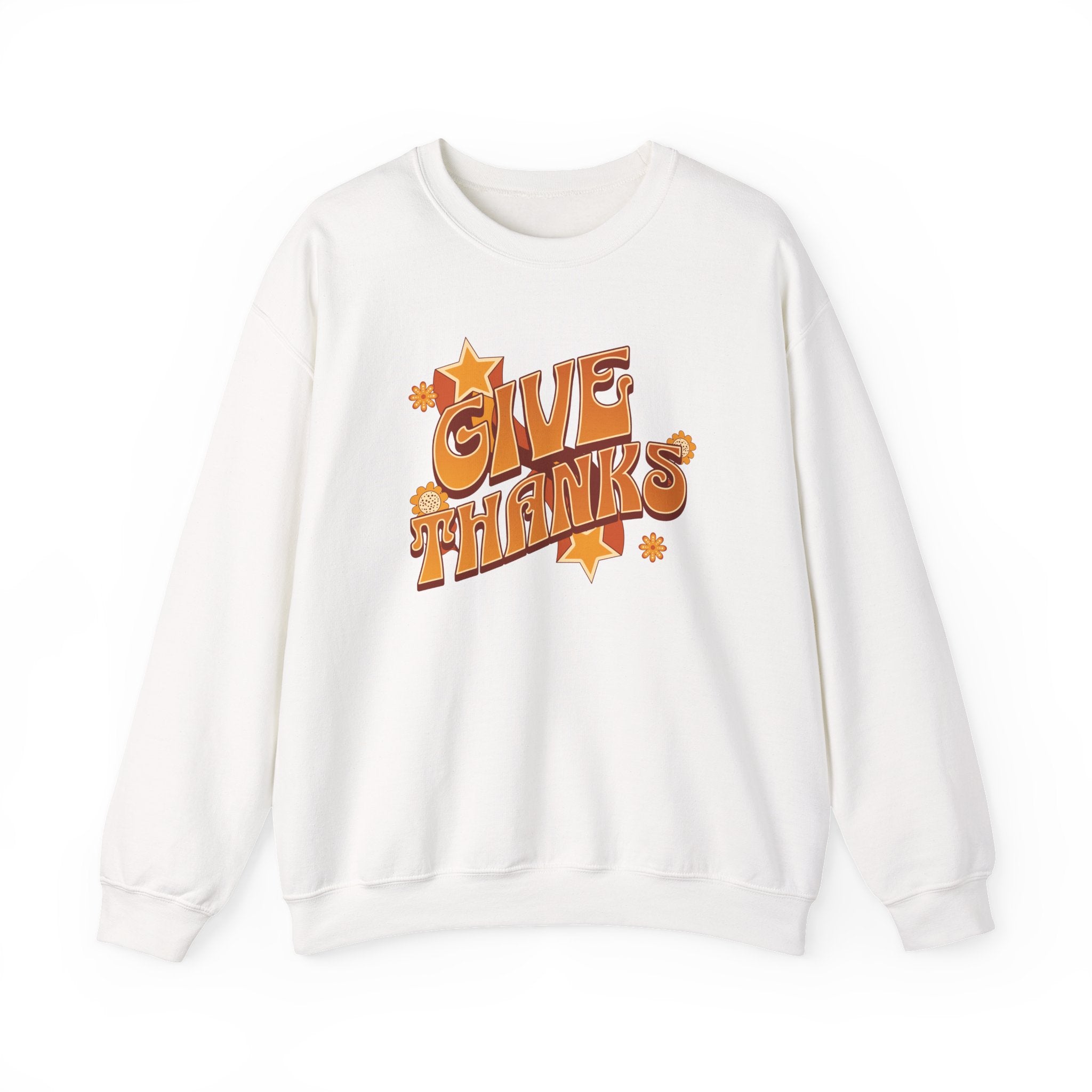 Christian Sweatshirt – “Give Thanks” | Faith-Based Gratitude Crewneck for Women
