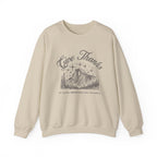Christian Sweatshirt – “Give Thanks, He Turns Wilderness into Wonders” | Faith-Based Unisex Crewneck