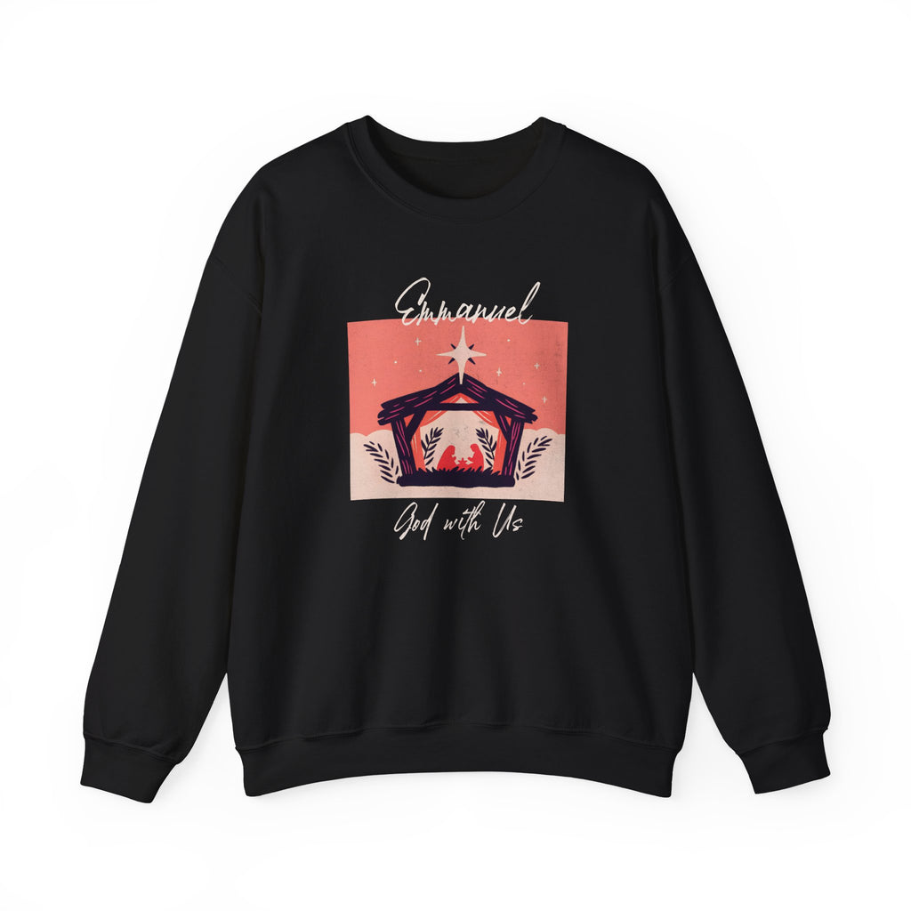 Christian Christmas Sweatshirt – “Emmanuel: God With Us” | Unisex Faith-Based Holiday Crewneck