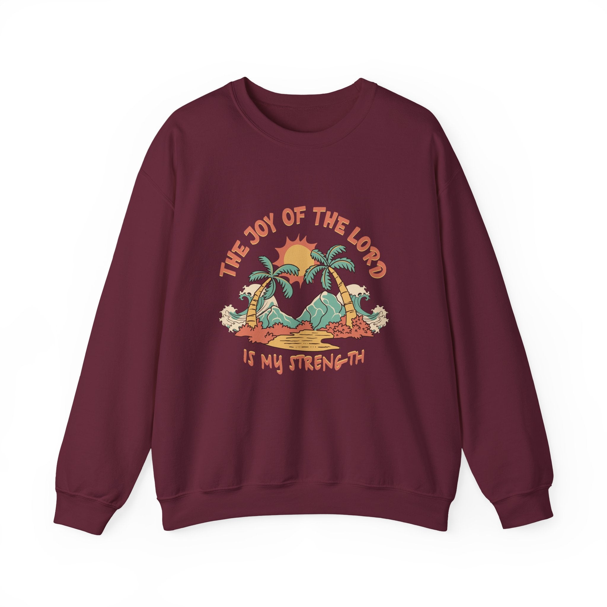 Christian Sweatshirt – “The Joy of the Lord Is My Strength” | Faith-Based Unisex Crewneck