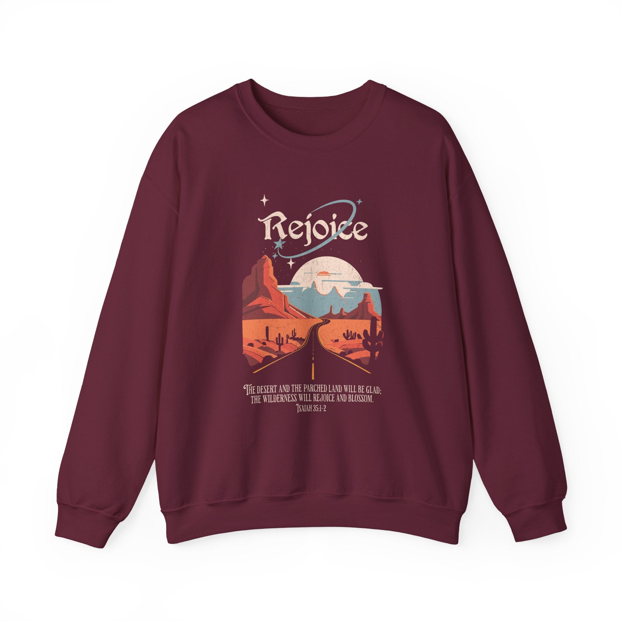 Christian Sweatshirt – “Rejoice, The Wilderness Will Rejoice and Blossom” | Unisex Faith-Based Crewneck