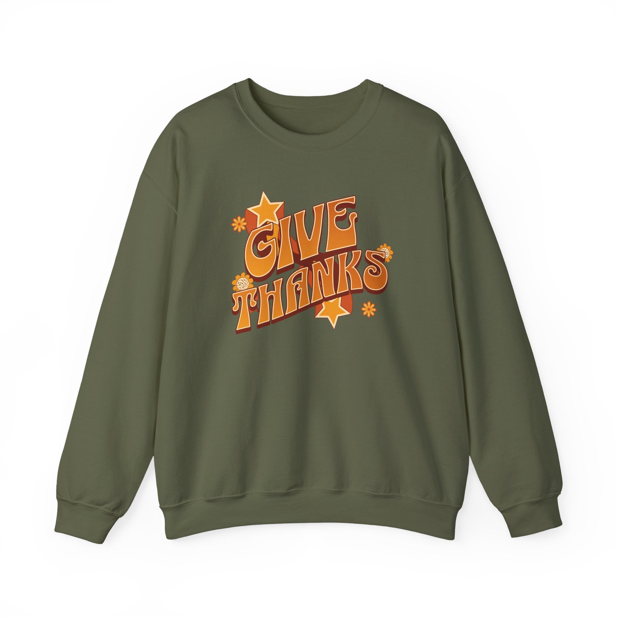 Christian Sweatshirt – “Give Thanks” | Faith-Based Gratitude Crewneck for Women