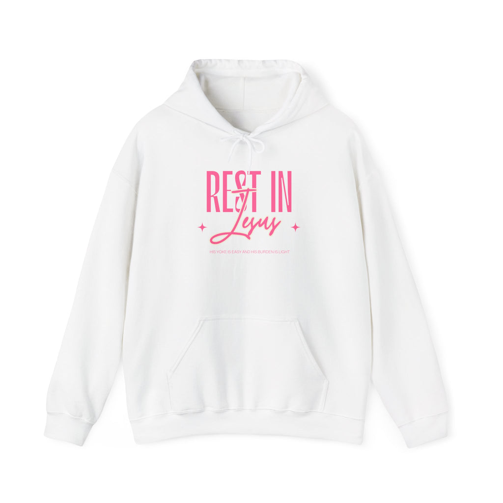 Christian Hoodie – “Rest in Jesus” | Faith-Based Unisex Pullover