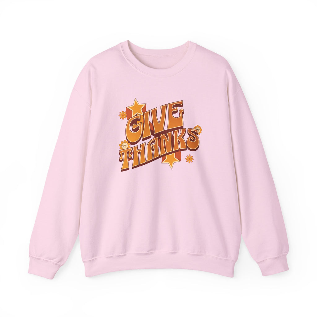 Christian Sweatshirt – “Give Thanks” | Faith-Based Gratitude Crewneck for Women