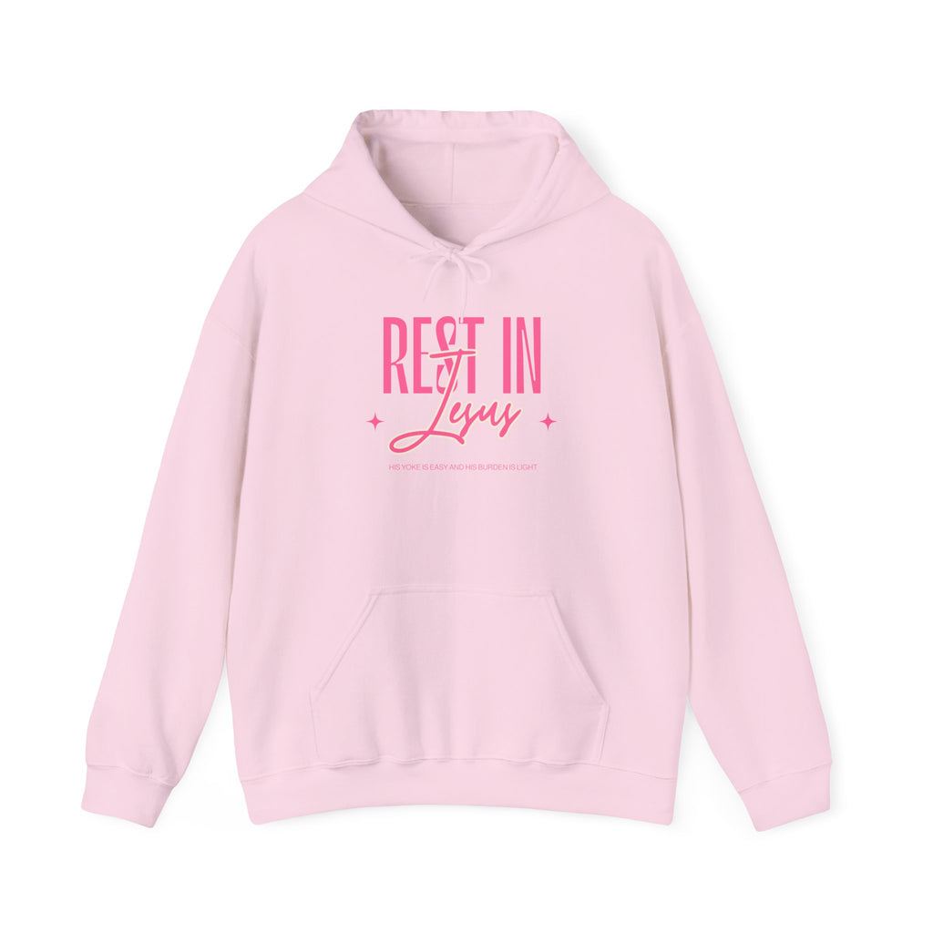 Christian Hoodie – “Rest in Jesus” | Faith-Based Unisex Pullover