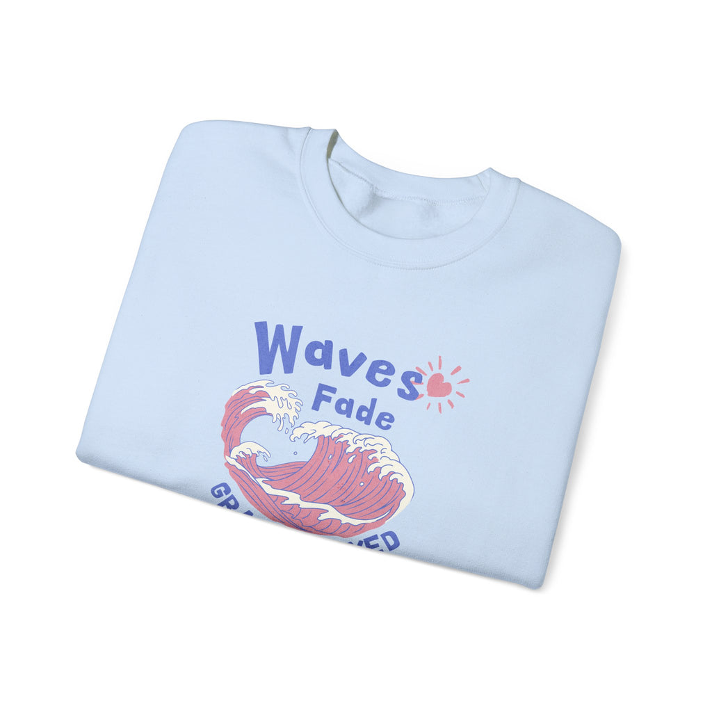 Classic Unisex Sweatshirt – Waves Fade, Grace Stayed | Christian Faith Apparel