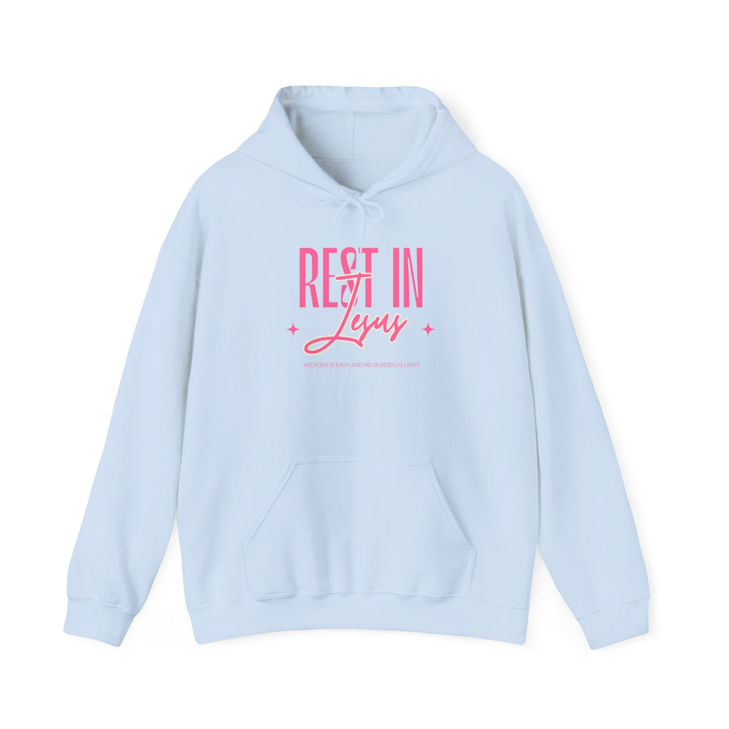 Christian Hoodie – “Rest in Jesus” | Faith-Based Unisex Pullover
