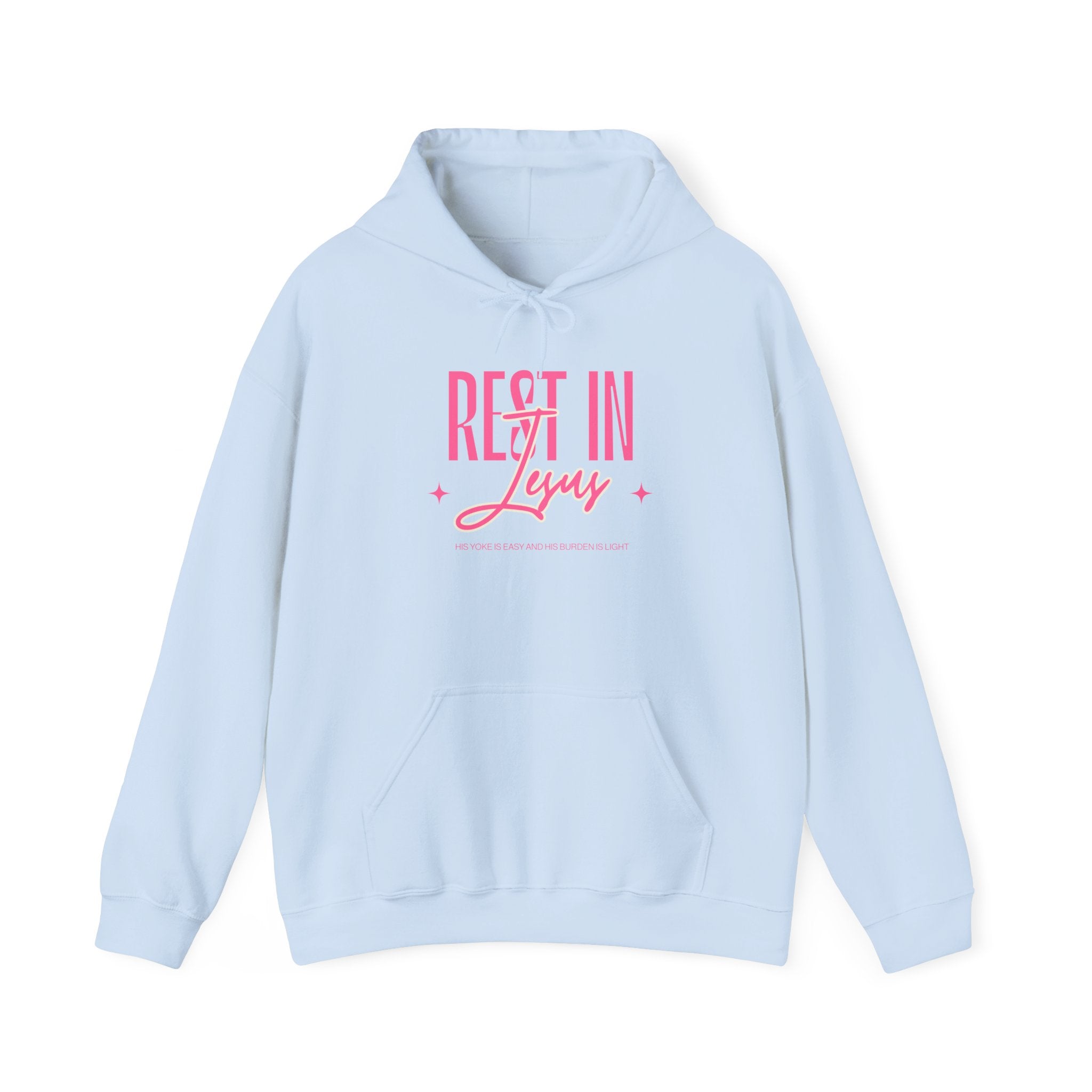 Christian Hoodie – “Rest in Jesus” | Faith-Based Unisex Pullover