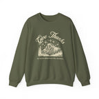 Christian Sweatshirt – “Give Thanks, He Turns Wilderness into Wonders” | Faith-Based Unisex Crewneck