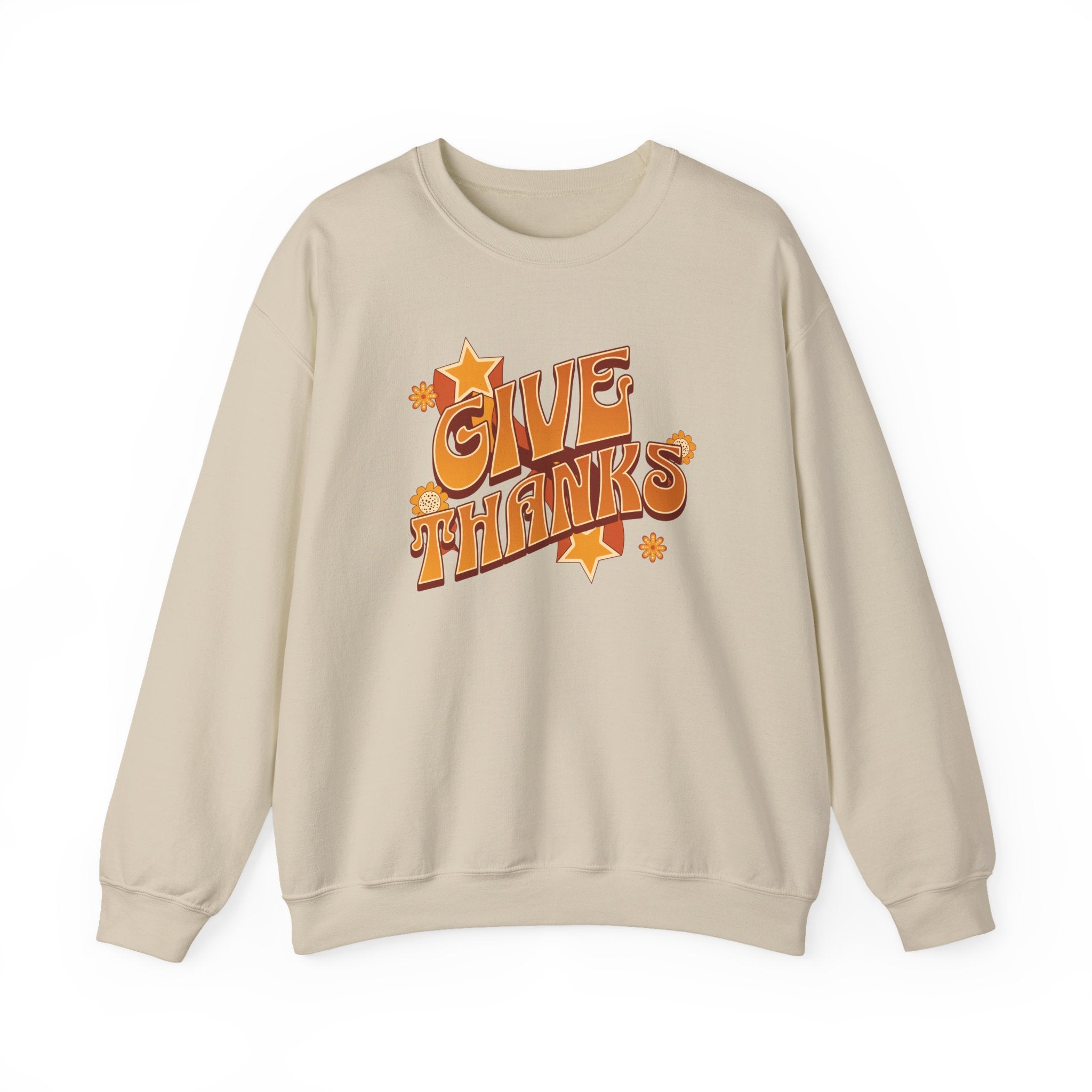 Christian Sweatshirt – “Give Thanks” | Faith-Based Gratitude Crewneck for Women