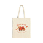 Christian Tote Bag – “Because of Jesus, I Can Give Thanks in Every Season” | Faith-Inspired Everyday Bag