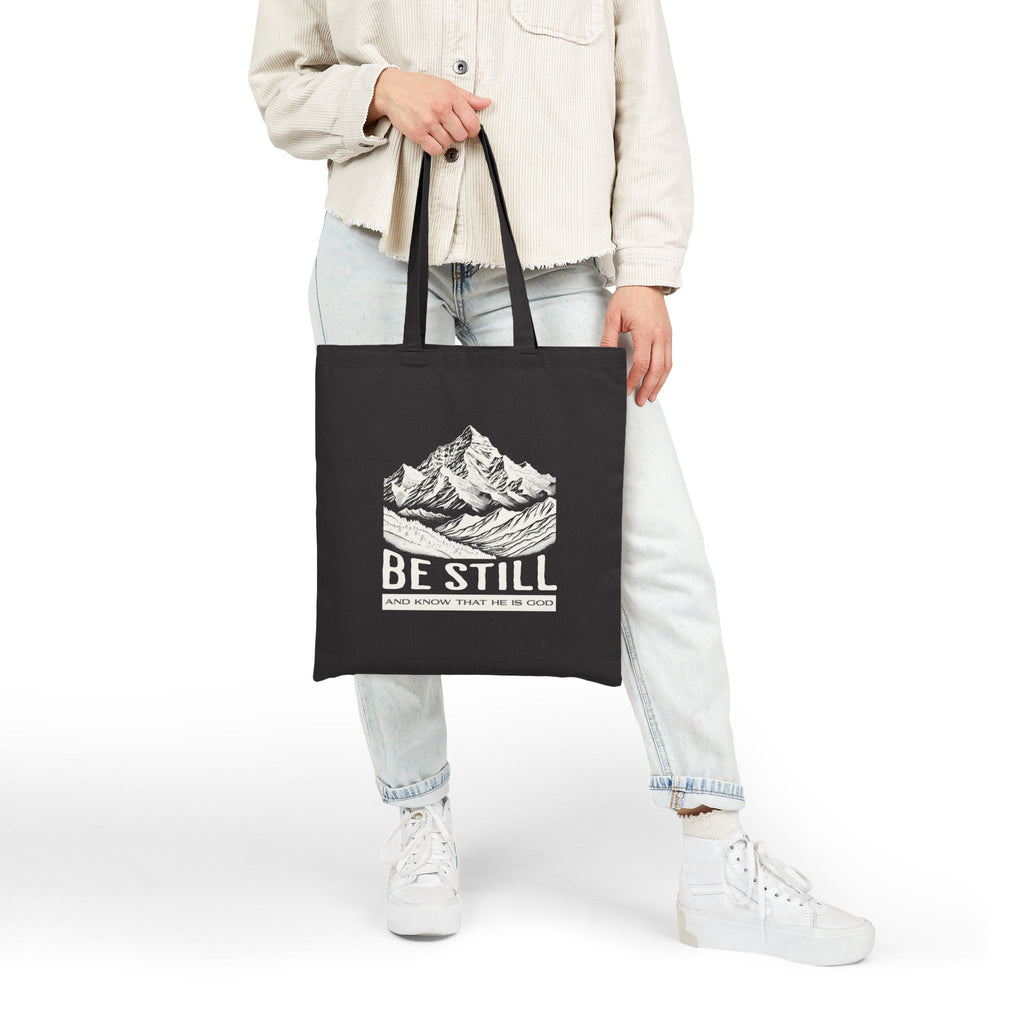 Christian Tote Bag – “Be Still and Know That He Is God” | Faith-Inspired Everyday Bag