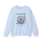 Christian Sweatshirt – “Give Thanks, Beauty Blooms from Broken Soil” | Unisex Faith-Based Crewneck