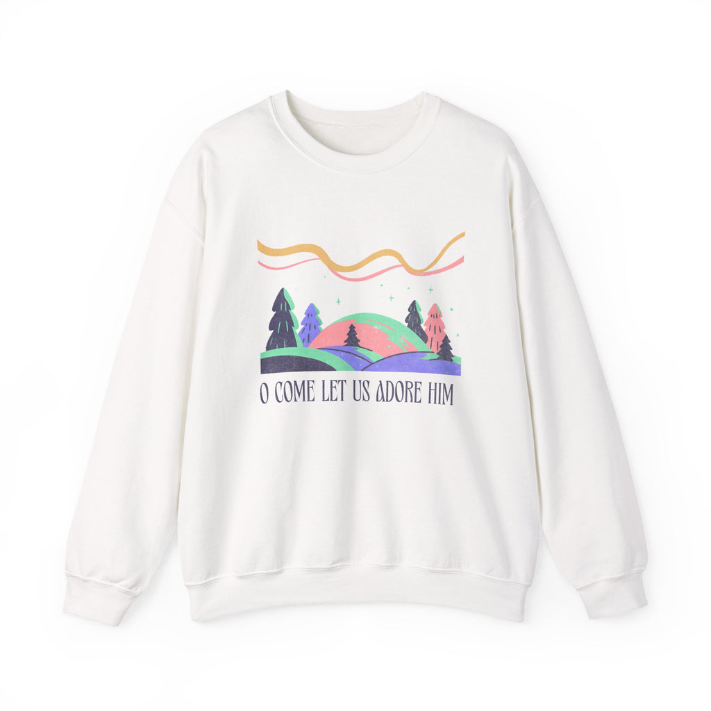 Christmas Collection -  "O Come Let Us Adore Him" | Christian Christmas Sweatshirt