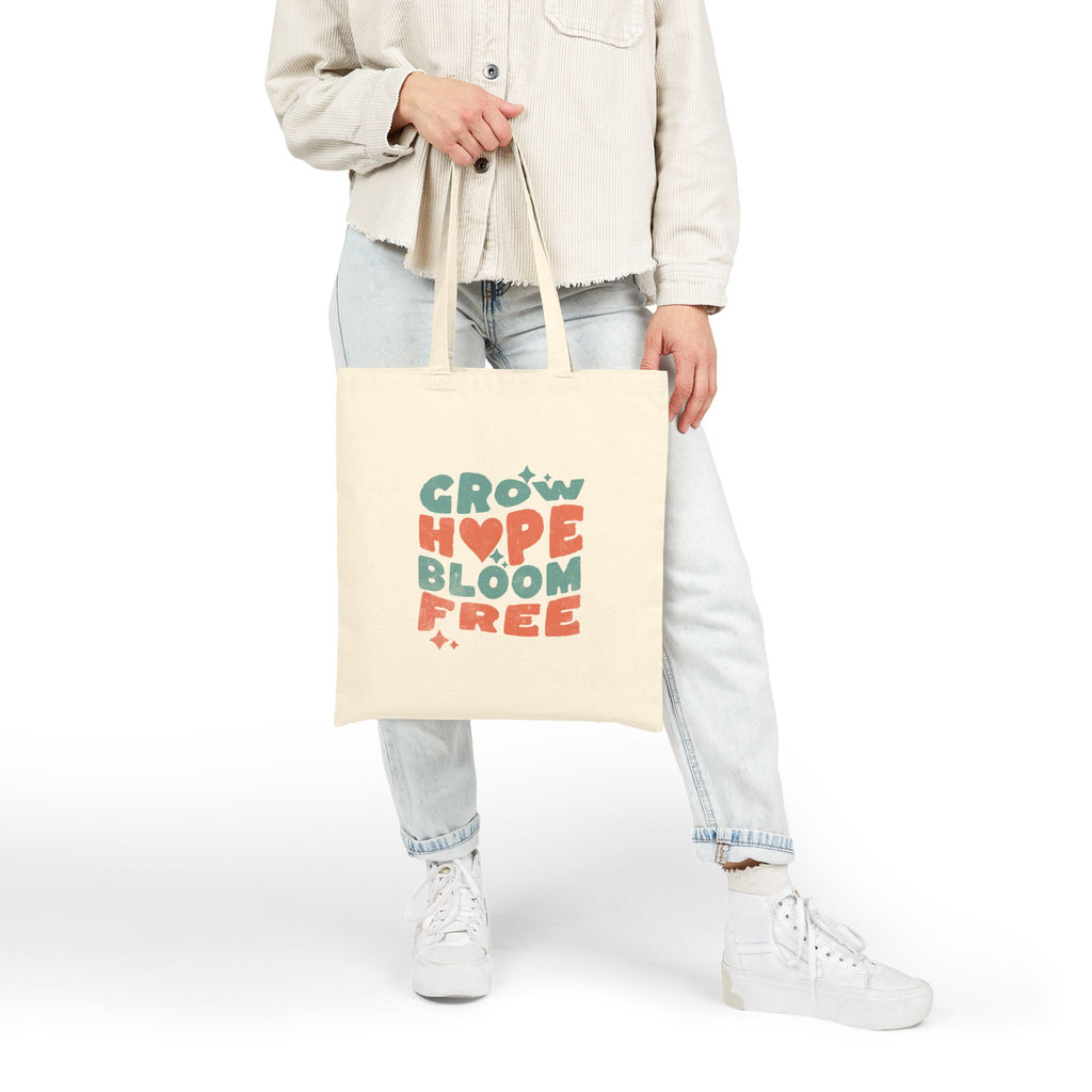 Christian Tote Bag – “Grow Hope Bloom Free” | Faith-Based Gift for Women