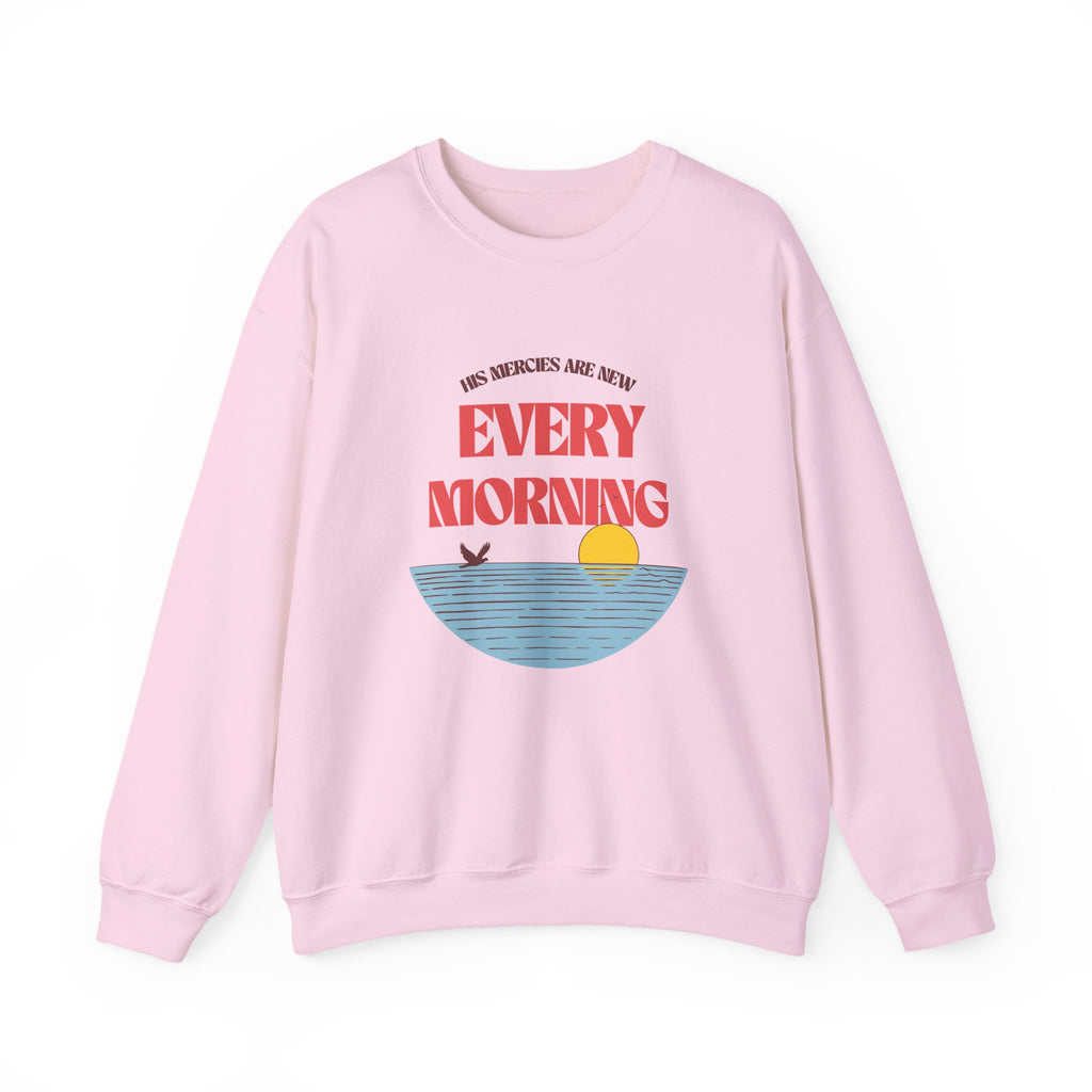 Christian Sweatshirt – “His Mercies Are New Every Morning” | Unisex Faith-Based Crewneck