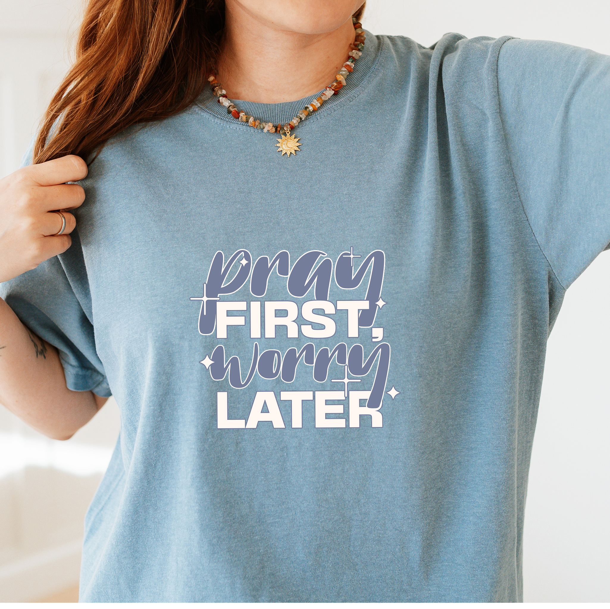 Classic Comfort Colors® 1717 Unisex T-Shirt – Pray First, Worry Later | Made in USA