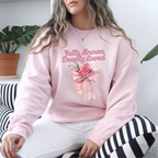 Christian Sweatshirt – “Fully Known, Deeply Loved” | Faith-Based Crewneck for Women