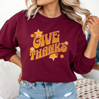 Christian Sweatshirt – “Give Thanks” | Faith-Based Gratitude Crewneck for Women