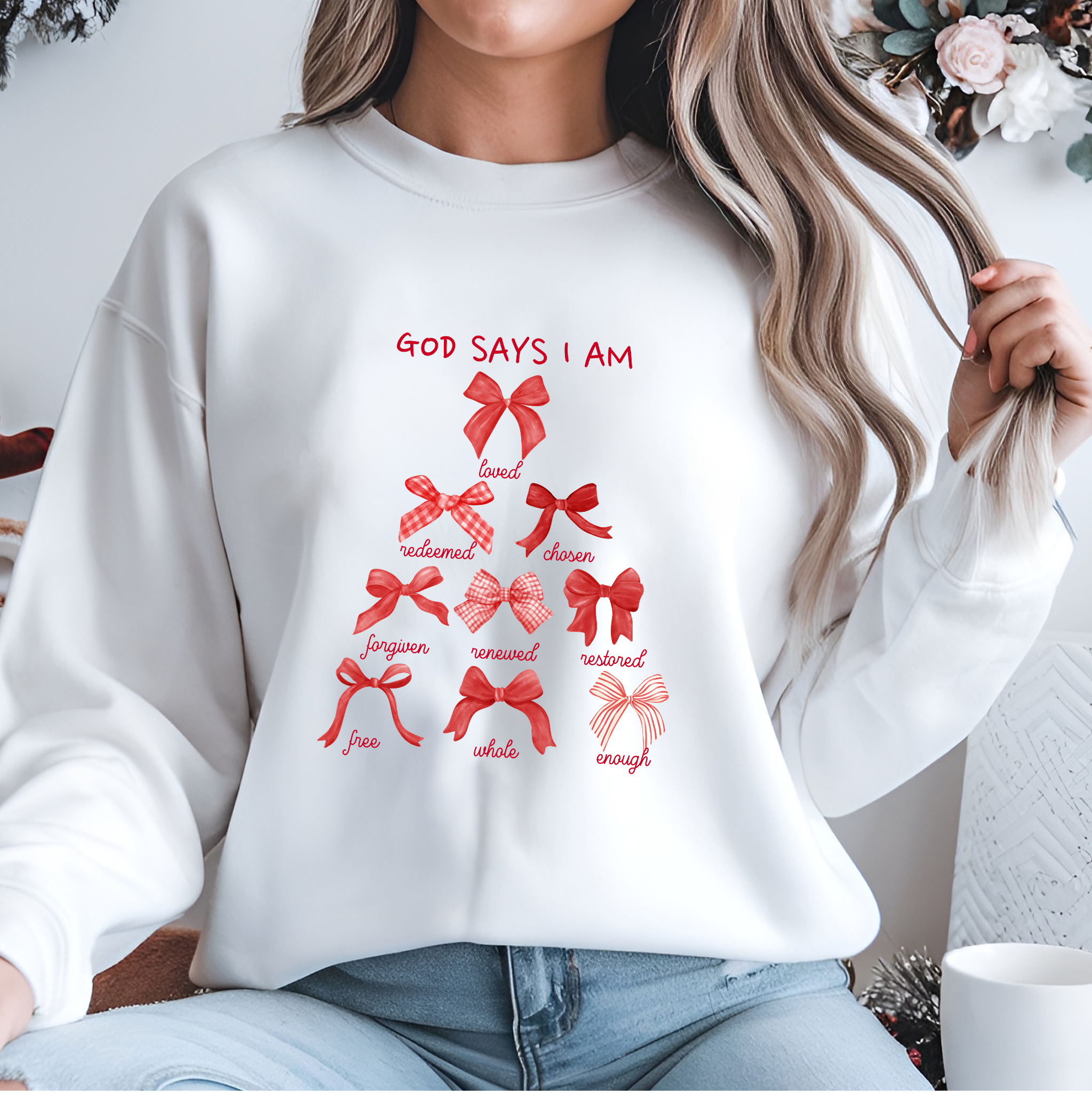 Christmas Collection – “God Says I Am” Sweatshirt| Christian Apparel & Gifts