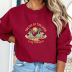 Christian Sweatshirt – “The Joy of the Lord Is My Strength” | Faith-Based Unisex Crewneck
