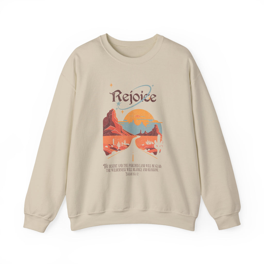 Christian Sweatshirt – “Rejoice, The Wilderness Will Rejoice and Blossom” | Unisex Faith-Based Crewneck