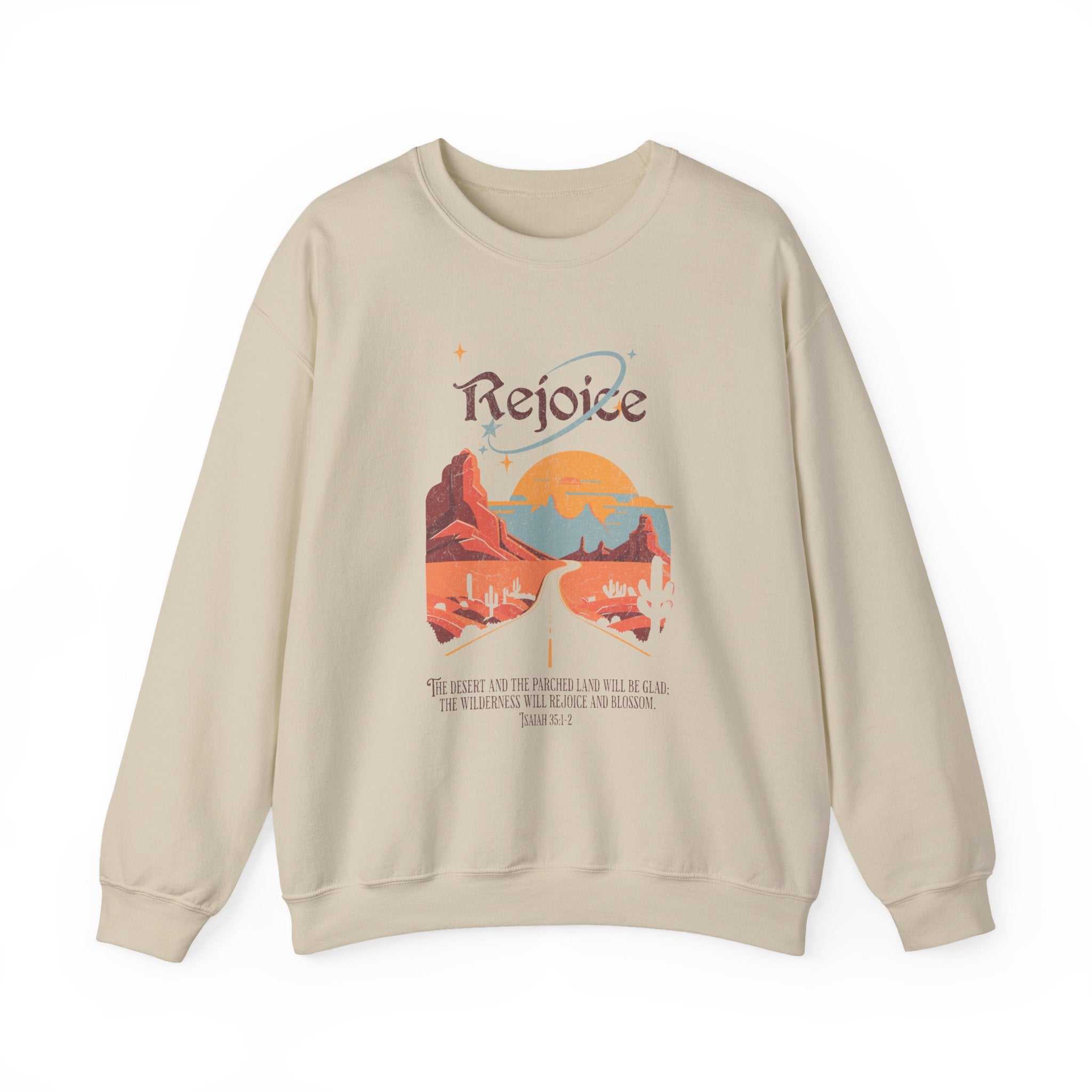 Christian Sweatshirt – “Rejoice, The Wilderness Will Rejoice and Blossom” | Unisex Faith-Based Crewneck