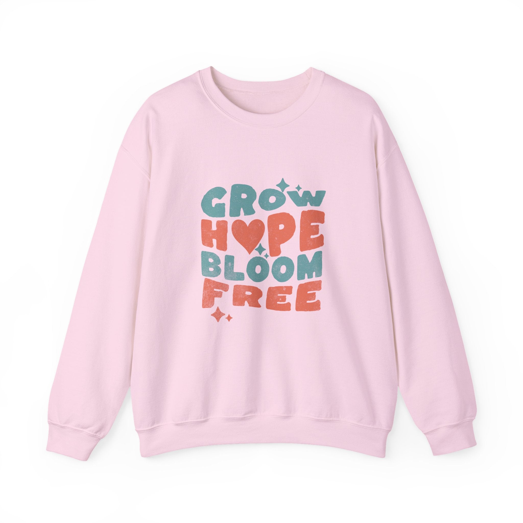 Classic Gildan 18000 Unisex Sweatshirt – Grow Hope, Bloom Free | Christian Faith Apparel