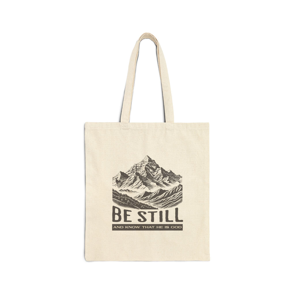 Christian Tote Bag – “Be Still and Know That He Is God” | Faith-Inspired Everyday Bag