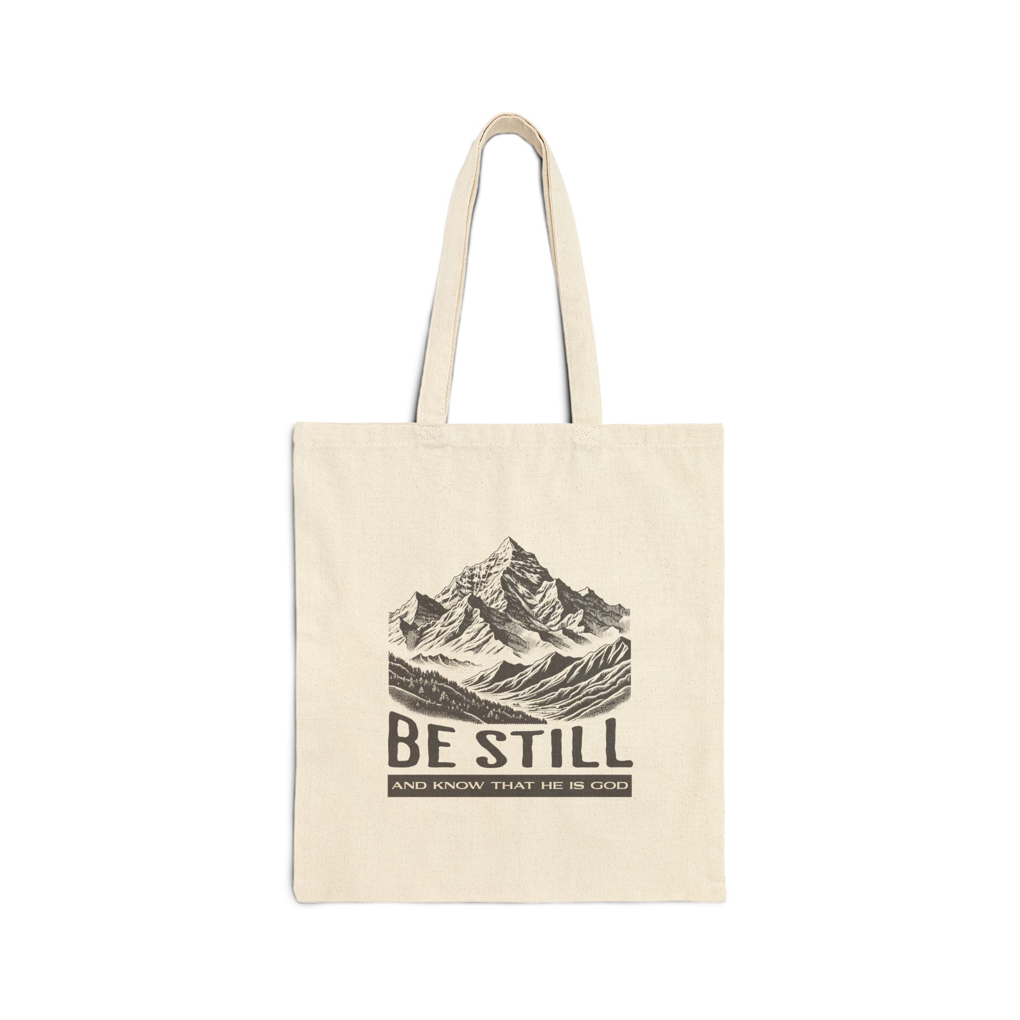 Christian Tote Bag – “Be Still and Know That He Is God” | Faith-Inspired Everyday Bag